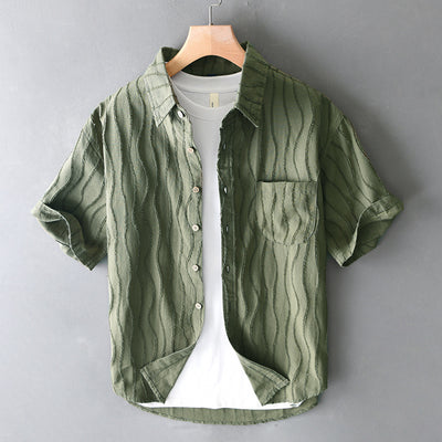 Camisa Casual de Algodón Puro para Hombre - Manga Corta Verano - Image 2