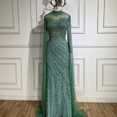 Vestido de Gala Elegante con Mangas Volantes y Falda Sirena - Image 23