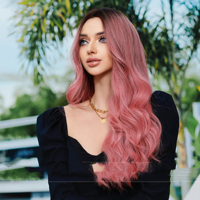 Peluca Larga Ondulada para Mujer - Cabello Teñido de Moda - Image 10