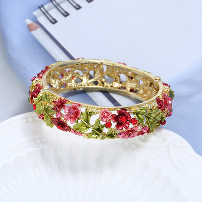 Brazalete Abierto con Mariposas y Flores Pintadas - Image 11
