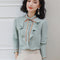 Blusa de Gasa Verde Estilo Occidental - Colección Otoño