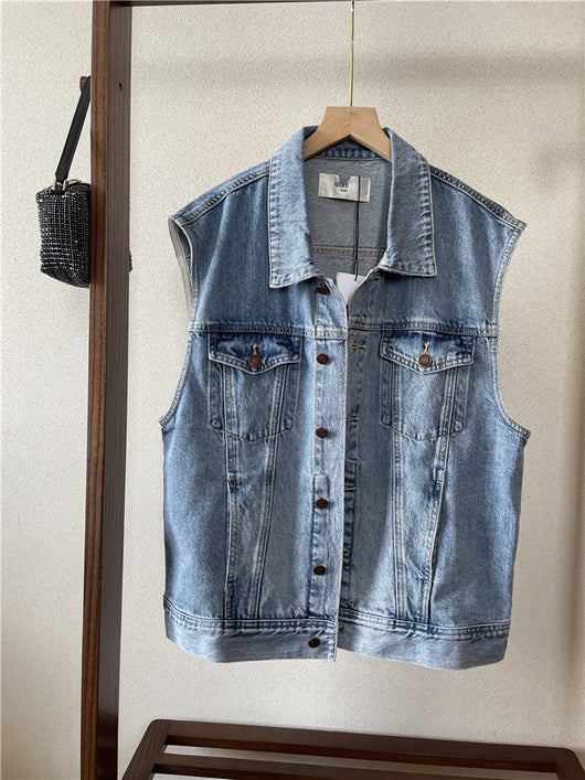 Chaleco Denim Suelto sin Mangas para Mujer - Image 9