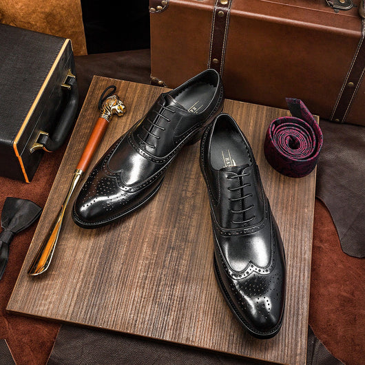 Zapatos de Cuero Nobuck para Hombre - Estilo Ejecutivo Inglés con Grabados Brogue - Image 3