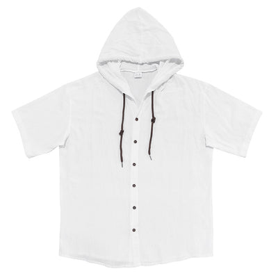 Camisa Suelta con Capucha y Manga Corta para Hombre - Image 26