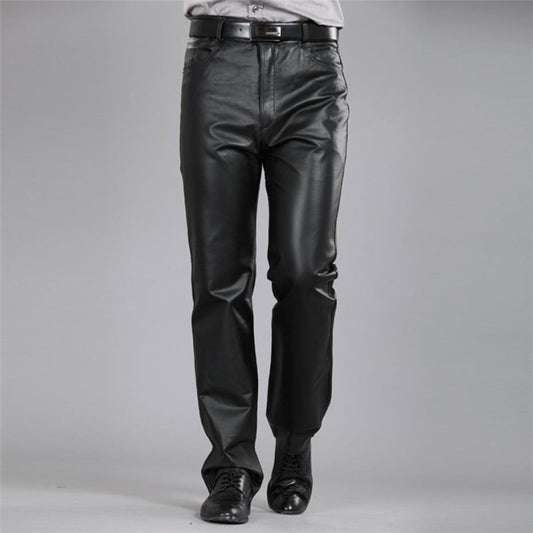 Pantalones de Cuero Genuino Slim Fit para Hombre - Cálidos y Resistentes
