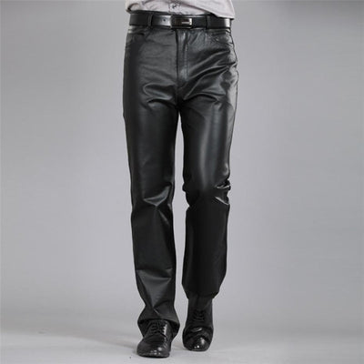 Pantalones de Cuero Genuino Slim Fit para Hombre - Cálidos y Resistentes