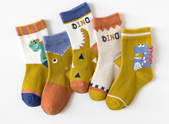 Calcetines Tubulares con Dinosaurios 3D para Niños y Niñas