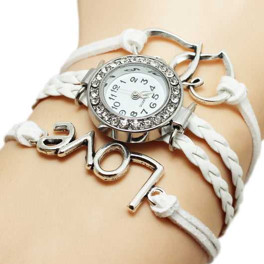 Reloj Pulsera Doble Corazón Tejido Multicapa - Acero Aleado - Image 3