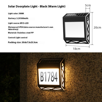 Placa Solar LED para Puerta con Indicador Digital Inteligente Resistente al Agua - Image 7