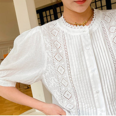Blusa Blanca Francesa Elegante para Primavera y Verano - Image 7