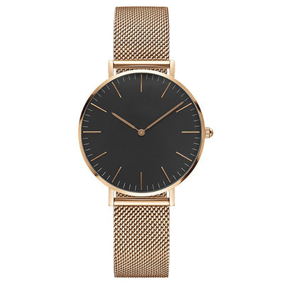 Reloj de Hombre Cuarzo Oro Rosa Ultra Delgado con Correa de Acero Doble Aguja - Image 8