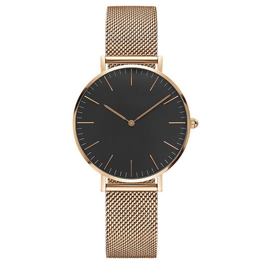 Reloj de Hombre Cuarzo Oro Rosa Ultra Delgado con Correa de Acero Doble Aguja - Image 8
