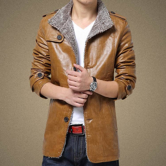 Chaqueta de Cuero Casual para Hombre