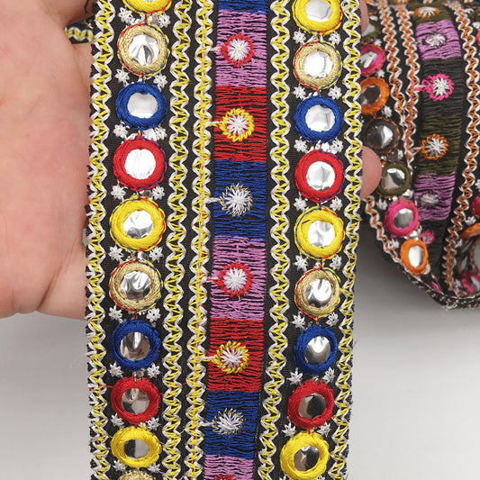 Cinta de Encaje Bordado Lente Estilo Étnico para Accesorios DIY