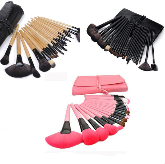 Set de 24 Brochas de Maquillaje Profesional Negro