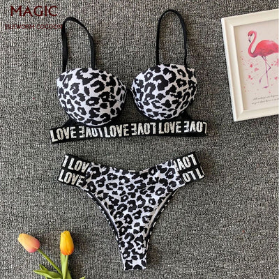 Bikini Estampado Leopardo Blanco