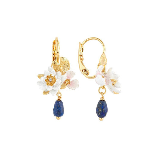 Aretes Vintage Jardín Monet Flores Esmaltadas para Mujer - Image 3