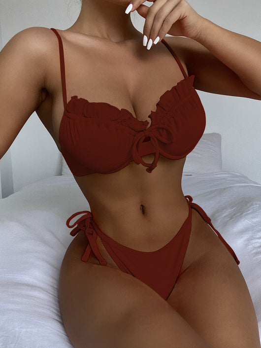 Bikini Enterizo con Encaje de Loto y Sostén Reforzado - Diseño Europeo - Image 10