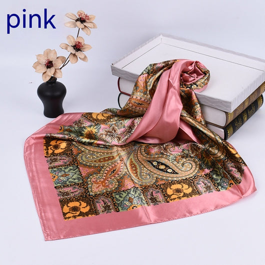 Pañuelo de Seda Estampado Clásico Retro - Versátil y Elegante para Primavera - Image 6