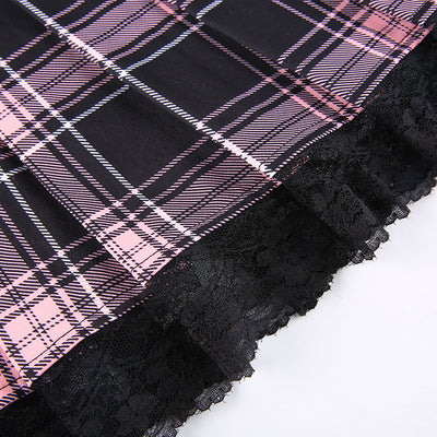 Falda Plaid con Cordones Sexy Estilo Europeo y Americano - Image 15