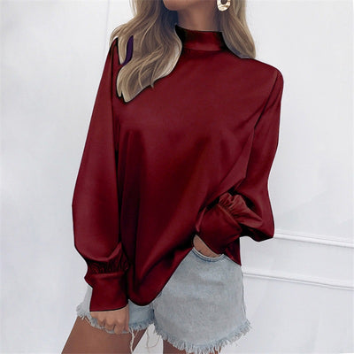 Blusa de Cuello Alto con Mangas Farol - Image 13