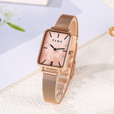 Reloj de Acero Cuadrado Estilo Ins para Estudiantes - Diseño Minimalista Cuarzo - Image 2