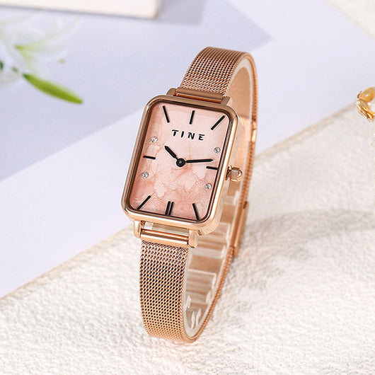 Reloj de Acero Cuadrado Estilo Ins para Estudiantes - Diseño Minimalista Cuarzo - Image 2