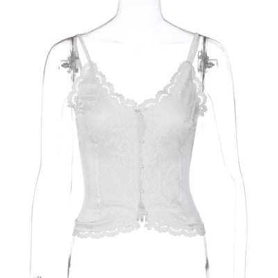 Top Tipo Camiseta Sexy con Escote en V y Detalle de Encaje para Mujer - Image 11