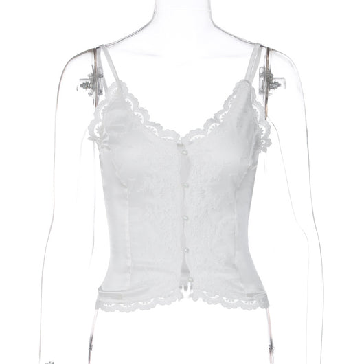 Top Tipo Camiseta Sexy con Escote en V y Detalle de Encaje para Mujer - Image 11