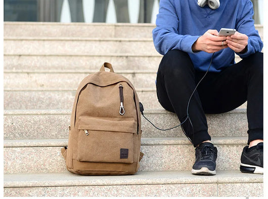 Mochila de Lona con Carga USB - Resistente y Funcional - Image 16