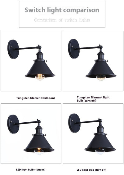 Lámpara de Pared Industrial en Hierro Forjado Negro Mate para Restaurantes y Cafés - Image 17
