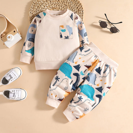 Conjunto Infantil de Manga Larga con Estampado de Animales Otoñales - Image 4