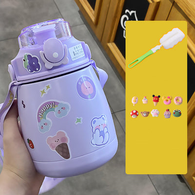 Termo de Acero Inoxidable de Gran Capacidad con Bombillas Reutilizables para Niñas - Image 6
