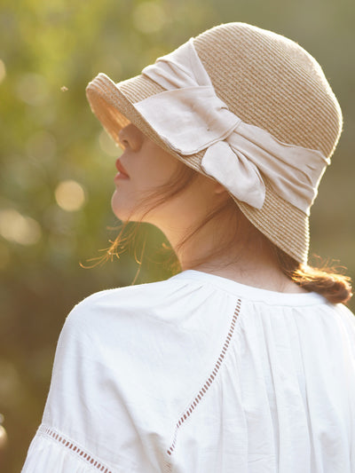 Sombrero de Paja Estilo Japonés Minimalista para Mujer - Image 6