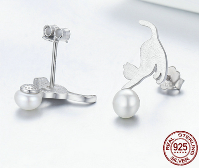 Aretes de Perla Cepillados Estilo Coreano Hipoalergénicos - Image 4