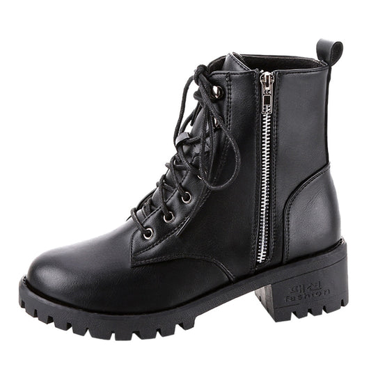 Botas de Combate Vintage para Mujer - Estilo Otoñal