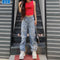 Jeans Rectos con Parche de Letra Personalizada Street