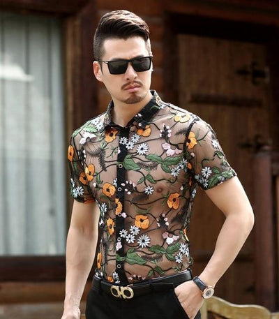 Camisa Transparente Floral Verano con Botones - Image 6