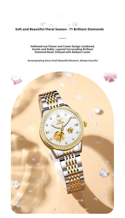 Reloj Mecánico Hueco para Mujer Acero Inoxidable Resistente al Agua - Image 12