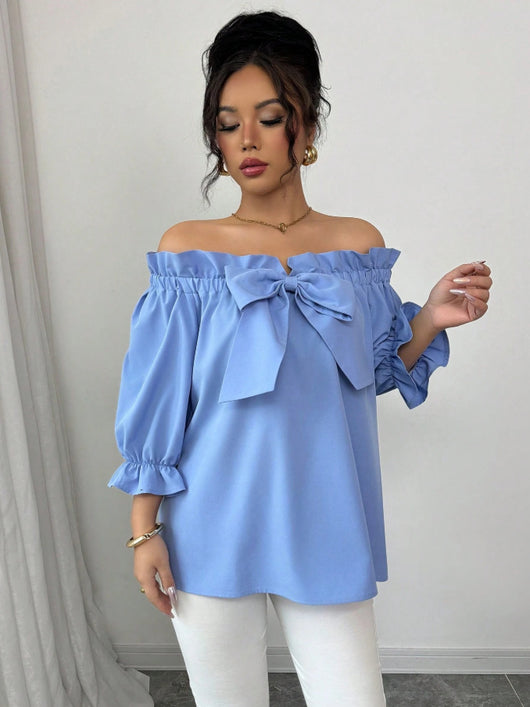 Blusa Cuello Barco con Volantes y Detalle de Moño - Image 14