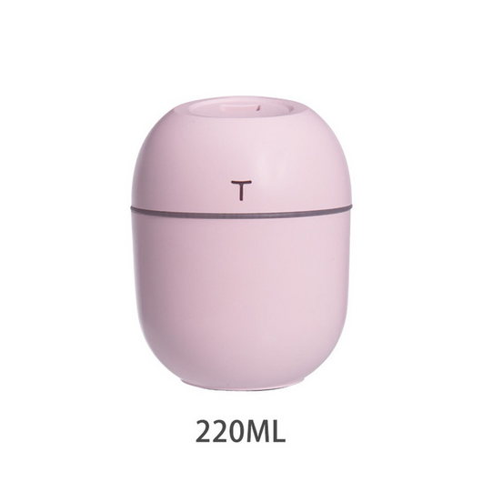 White egg-shaped mini USB humidifier with a 220ml capacity, featuring a subtle 'T' logo and grey accent line. - Image 7
