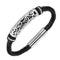 Punk stainless steel leather bracelet Negro 18.5cm