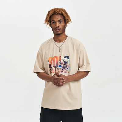 Camiseta Suelta Estampado Astronauta Manga Corta para Hombre - Image 9