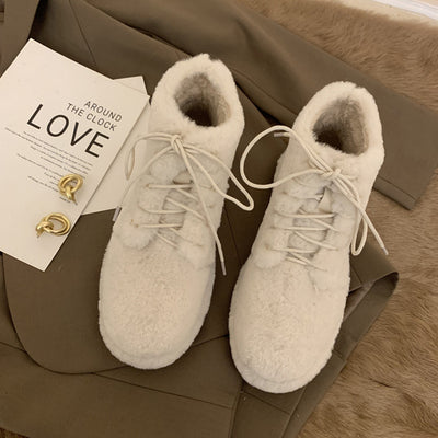 Zapatos de Algodón Cálidos con Forro de Lana y Pelaje Grueso - Image 16
