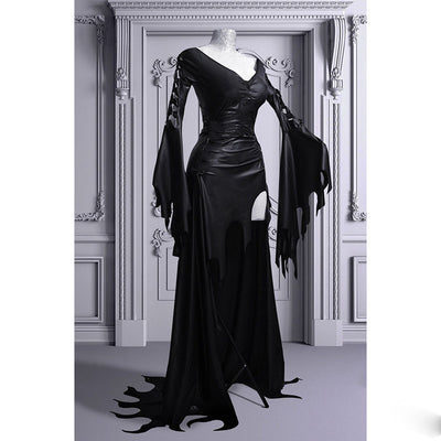 Vestido Gótico con Mangas Abullonadas y Falda Amplia - Image 5