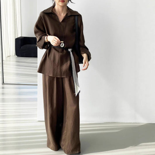 Conjunto de Blusa Casual y Pantalón Ancho con Cintura Elástica - Image 4