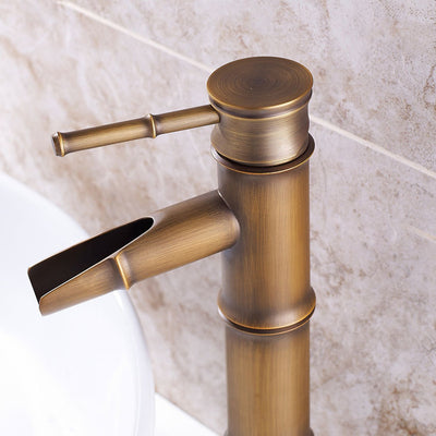 Grifo Retro de Bambú para Lavabo con Agua Fría y Caliente - Image 4