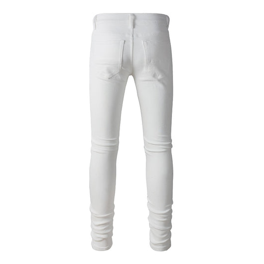 Jeans Rotos Blancos con Detalle de Flor de Marañón - Image 10