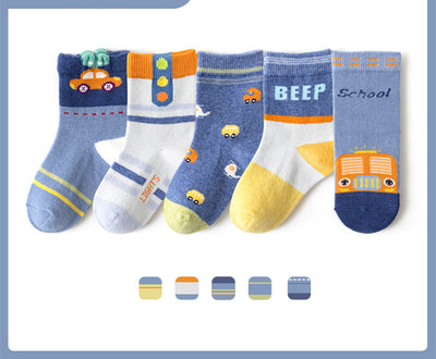 Calcetines de Algodón para Niños y Niñas - Colores Lisos Escolares - Image 9