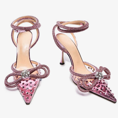 Sandalias de Tacón Alto con Cristales Transparentes - Image 3